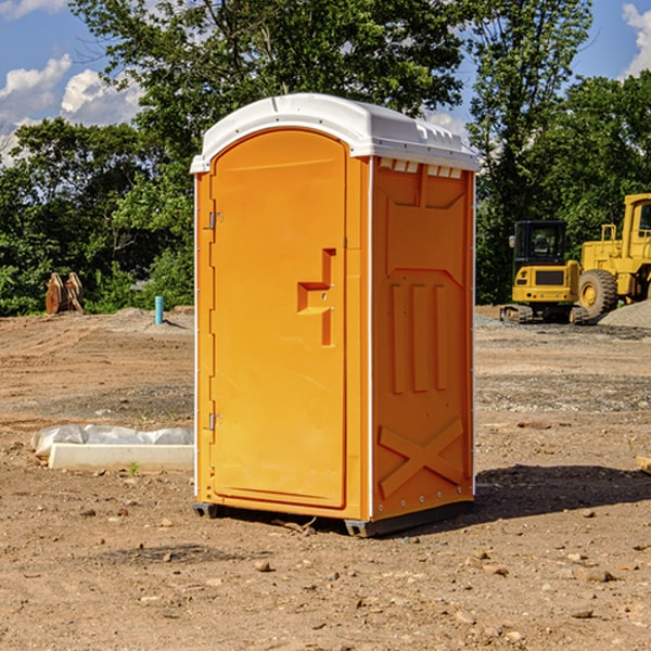 how often are the porta potties cleaned and serviced during a rental period in Mills County